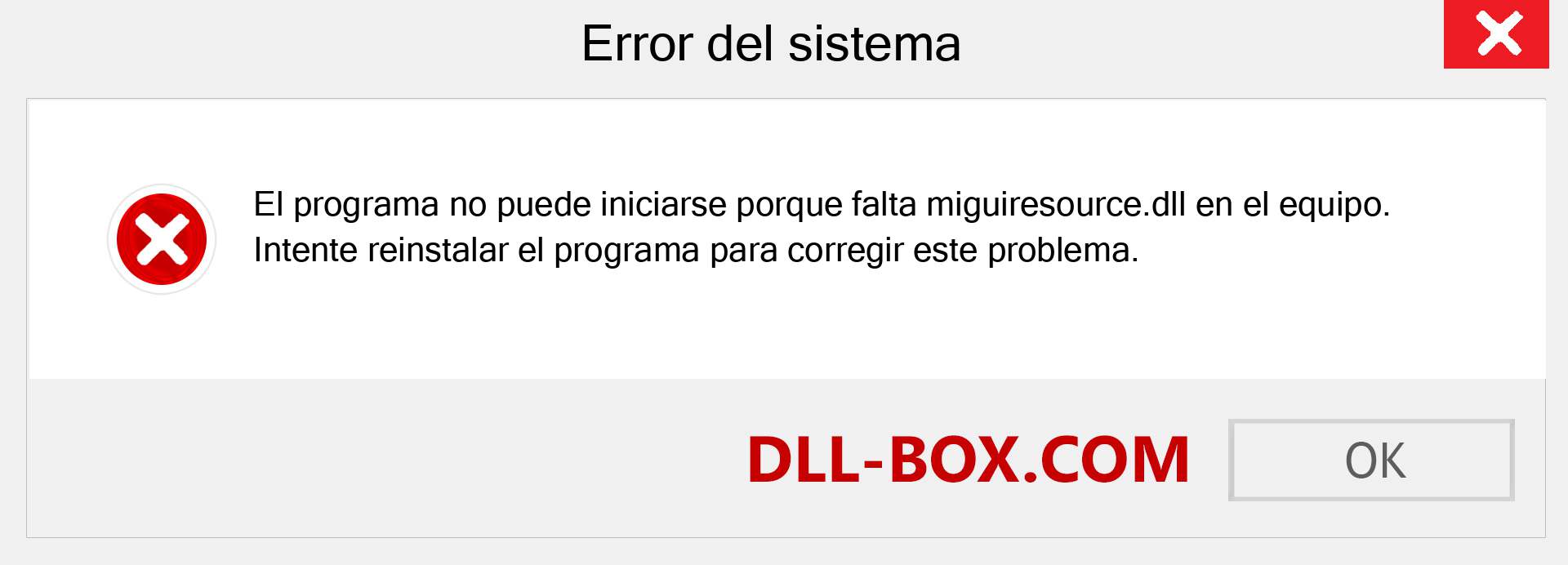 ¿Falta el archivo miguiresource.dll ?. Descargar para Windows 7, 8, 10 - Corregir miguiresource dll Missing Error en Windows, fotos, imágenes