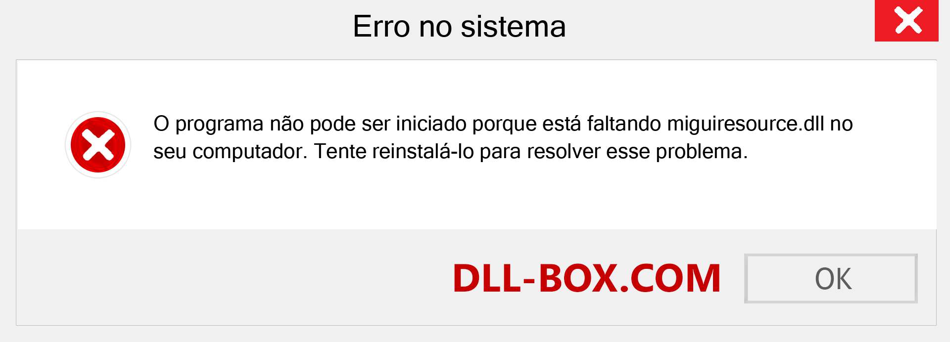Arquivo miguiresource.dll ausente ?. Download para Windows 7, 8, 10 - Correção de erro ausente miguiresource dll no Windows, fotos, imagens